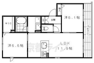 狸翠庵【202号室】の間取り