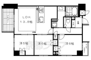 京都府京都市中京区柳馬場通二条上る六丁目【マンション】の間取り