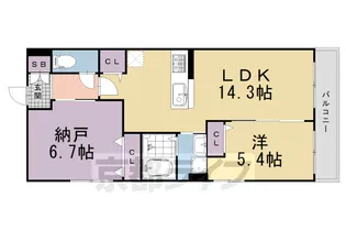 シンフォニーアミゾント夕顔【402号室】の間取り