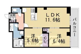 レジデンス京都洛央【2階】の間取り