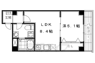 More五条Ⅱ【5階】の間取り