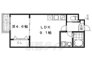 More五条Ⅱ【4階】の間取り