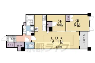 アトラス京都御所西 305【305号室】の間取り