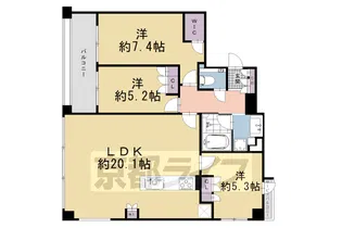 シエリア京都四条烏丸【3階】の間取り