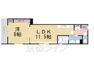sawarabi六角油小路【303号室】の間取り