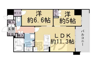イーグルコート四条烏丸WEST【6階】の間取り