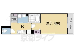 Six Bijoux 堺町五条【101号室】の間取り