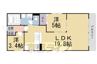カローレ御所南【3階】の間取り