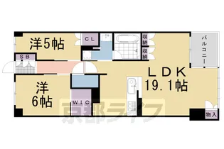 ブランズ京都円町【4階】の間取り