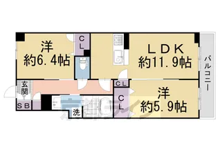 シャーメゾン京都六角大宮【207号室】の間取り