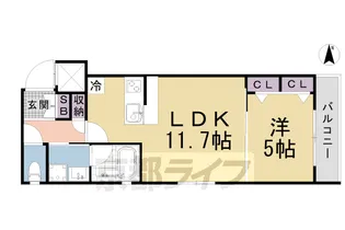 ベラジオ雅び京都清水五条【5階】の間取り