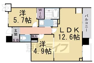 Riviere Gauche寺町二条【502号室】の間取り