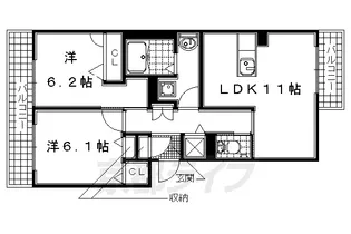 八番地 東元松【202号室】の間取り
