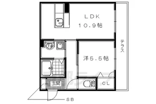 エルステ巨椋【108号室】の間取り