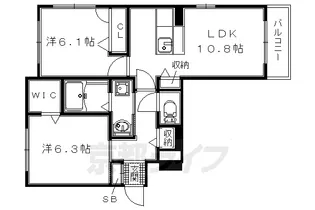 シャーメゾン車塚【205号室】の間取り