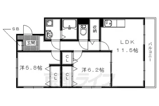 グランツTOWA【2階】の間取り