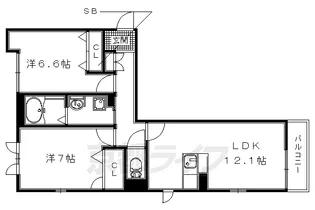 京都府城陽市枇杷庄【マンション】の間取り