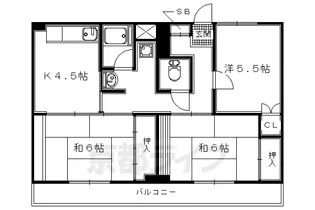 京都府城陽市平川【マンション】の間取り