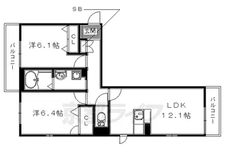 BEREO勘聖【105号室】の間取り