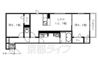 Saint Fleure 雅 B棟【B202号室】の間取り