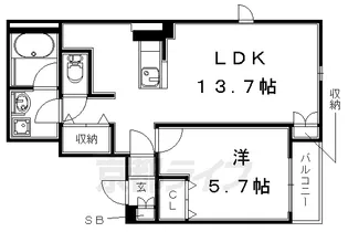 ラ・ベルヴィ【202号室】の間取り