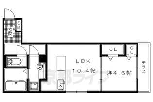 「プラティア南里ノ西」【202号室】の間取り
