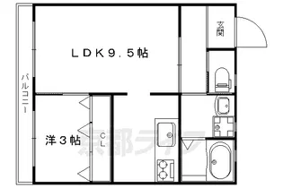 ハイツ福田【3-A号室】の間取り