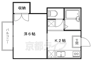 リバーサイド松ヶ崎【103号室】の間取り