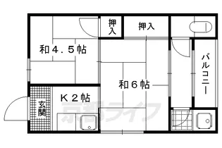 京都府京都市西京区樫原中垣外【アパート】の間取り