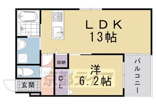 WEST VALLEY KYOTO馬堀【203号室】の間取り