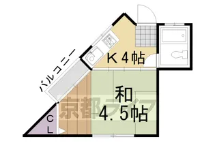 ヤマト洛西【203号室】の間取り