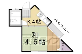 ヤマト洛西【201号室】の間取り