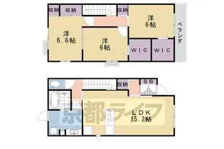 京都府京都市西京区桂徳大寺町【テラスハウス】の間取り