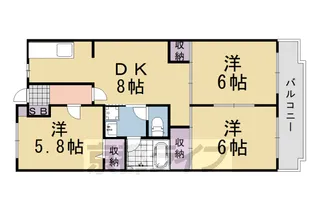 サンク・メルベーユ並河【4階】の間取り
