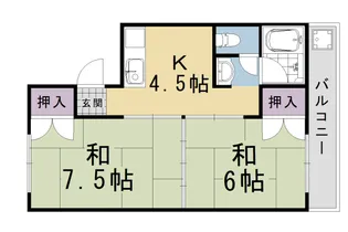 コーポアクエリアス【221号室】の間取り