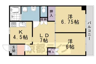 ロイヤルハイツ亀岡【202号室】の間取り