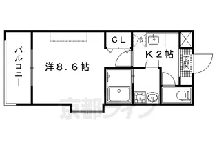 メゾンエイムW【2A号室】の間取り