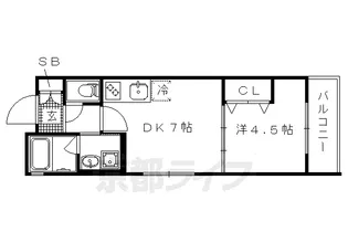 ベラジオ京都鞍馬口【4階】の間取り