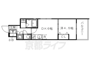 ベラジオ京都鞍馬口【203号室】の間取り