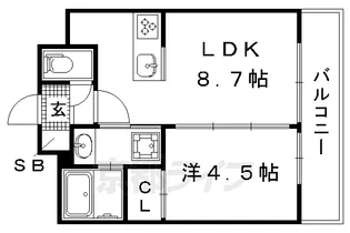 ベラジオ西陣聚楽Ⅱ【410号室】の間取り