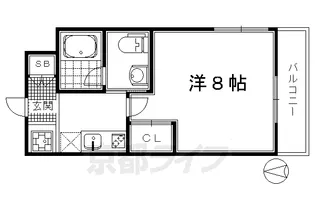 京都府京都市北区紫野上石龍町【マンション】の間取り