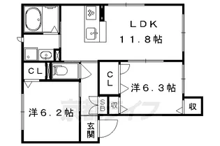 スプリング山城【1階】の間取り