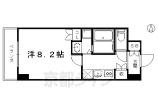 ボヌール華 西陣【6階】の間取り