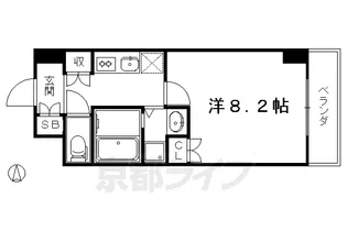 ボヌール華 西陣【5階】の間取り
