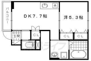 エルメゾン北山【102号室】の間取り