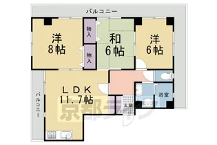 京都府京都市北区平野鳥居前町【マンション】の間取り