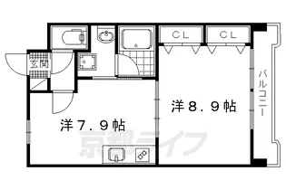 カーサ御所西【302号室】の間取り