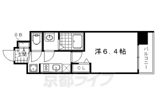 プレサンス京都二条 京華【405号室】の間取り