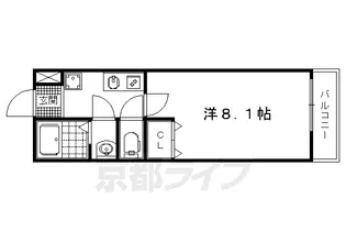 フラッティ大徳寺南【4階】の間取り
