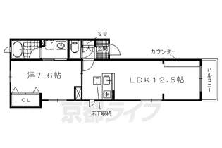 シャーメゾン西陣【101号室】の間取り